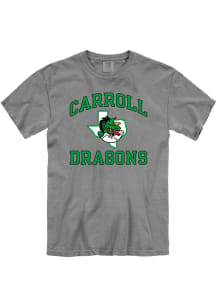 Rally Carroll High School Dragons Grey Garment Dyed Number One Design Short Sleeve T Shirt