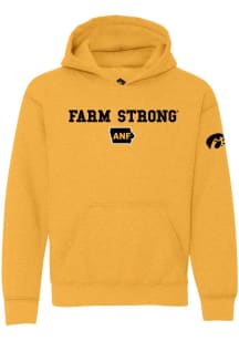 Youth Iowa Hawkeyes Gold Rally Farm Strong Long Sleeve Hooded Sweatshirt