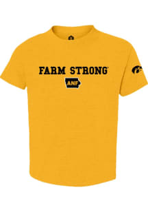 Toddler Iowa Hawkeyes Gold Rally Farm Strong Short Sleeve T-Shirt