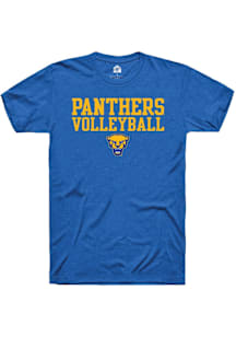 Rally Pitt Panthers Blue Sport Drop Volleyball Stacked Short Sleeve T Shirt