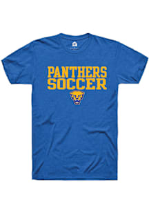 Rally Pitt Panthers Blue Sport Drop Soccer Stacked Short Sleeve T Shirt