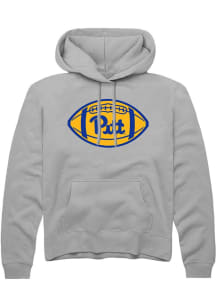 Mens Pitt Panthers Ash Rally Football Hooded Sweatshirt