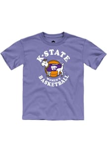 Youth Purple K-State Wildcats Womens Basketball Goat Short Sleeve T-Shirt