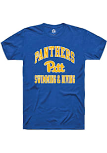 Rally Pitt Panthers Blue Number One Swim and Dive Short Sleeve T Shirt