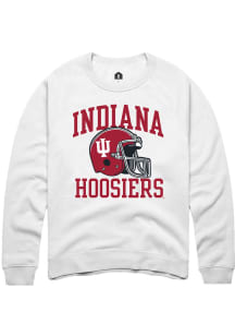 Mens Indiana Hoosiers White Rally Sport Drop Football Helmet Crew Sweatshirt