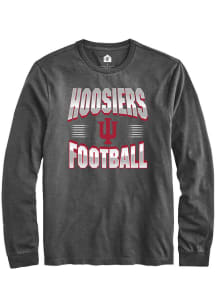 Mens Indiana Hoosiers Charcoal Rally Sport Drop Football Number One Tee