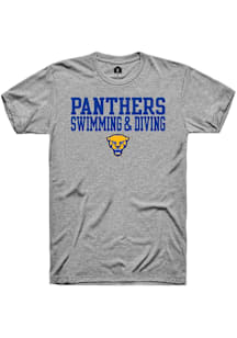 Rally Pitt Panthers Grey Swim and Dive Short Sleeve T Shirt