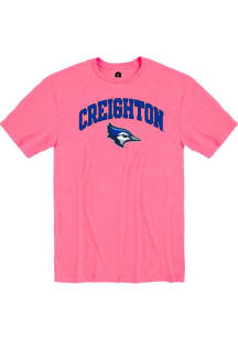 Rally Creighton Bluejays Pink Cotton Design Short Sleeve T Shirt
