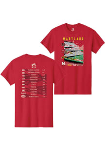 Summit Sportswear Maryland Terrapins Red 2025 Football Schedule Short Sleeve T Shirt