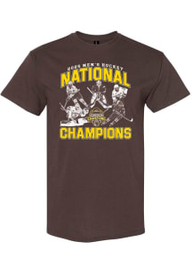 Western Michigan Broncos Brown Rally 2025 National Mens Hockey Champions NIL Team Graphic Short Sl..