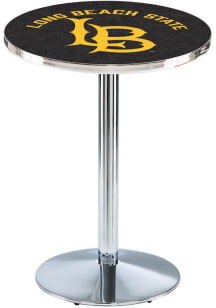 Cal State Long Beach Chrome Round Base Pub Table