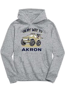 Vive La Fete Akron Zips Toddler Grey On My Way Long Sleeve Hooded Sweatshirt