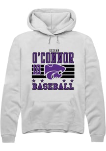 Keegan O'Connor Rally Mens White K-State Wildcats NIL Striped Player Hood