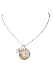Oklahoma State Shape Toggle Pearl Necklace