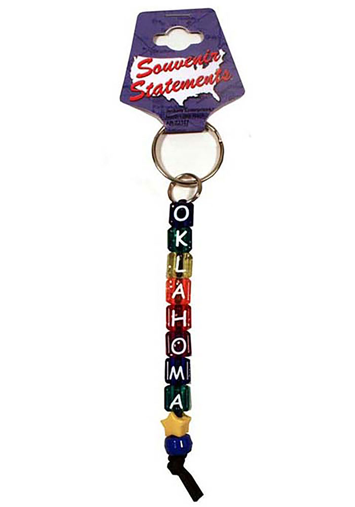 Oklahoma Beaded Keychain