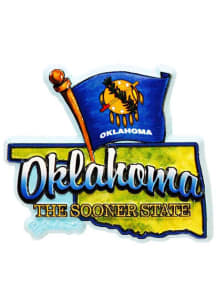 Oklahoma Map and Flag Magnet