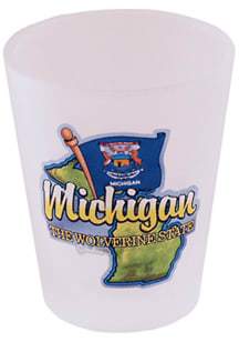 Michigan Frosted Map and Flag Shot Glass