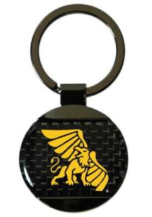 Missouri Western Griffons Round Carbon Fiber Keychain - Black