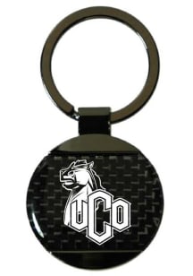 Central Oklahoma Bronchos Round Carbon Fiber Keychain