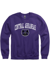 Central Arkansas Bears Mens Purple Arch Mascot Long Sleeve Crew Sweatshirt