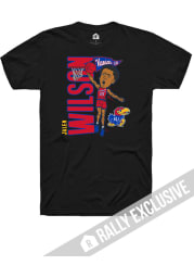 Jalen Wilson Kansas Jayhawks Black Player Caricature Short Sleeve Fashion Player T Shirt