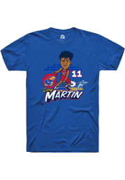 Remy Martin Kansas Jayhawks Blue Player Caricature Short Sleeve Fashion Player T Shirt