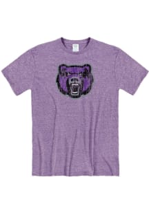 Central Arkansas Bears Purple Snow Heather Team Logo Short Sleeve Fashion T Shirt