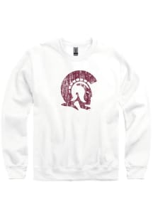 U of A at Little Rock Trojans Mens White Team Logo Long Sleeve Crew Sweatshirt