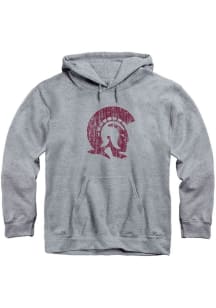 U of A at Little Rock Trojans Mens Grey Team Logo Long Sleeve Hoodie