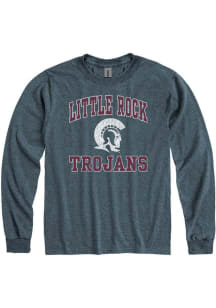 U of A at Little Rock Trojans Charcoal Number One Design Long Sleeve T Shirt