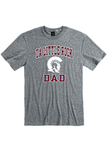 U of A at Little Rock Trojans Grey Dad Number One Short Sleeve T Shirt