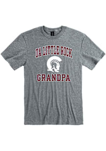 U of A at Little Rock Trojans Grey Grandpa Number One Short Sleeve T Shirt