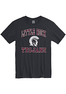 U of A at Little Rock Trojans Black Number One Design Short Sleeve T Shirt