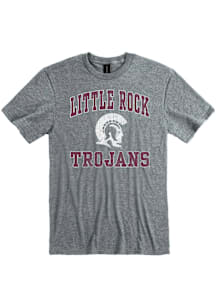 U of A at Little Rock Trojans Grey Number One Design Short Sleeve Fashion T Shirt