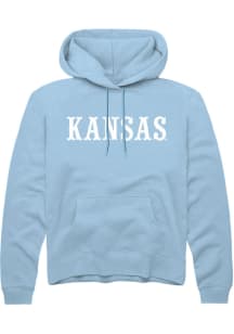 Rally Kansas Jayhawks Mens Light Blue Tonal Wordmark Long Sleeve Hoodie