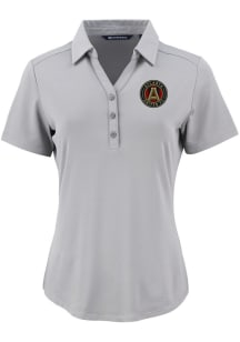 Cutter and Buck Atlanta United FC Womens Grey Forge Eco Polo Short Sleeve Polo Shirt