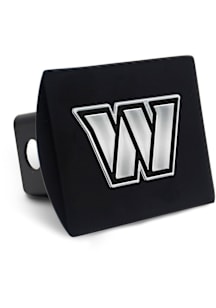 Washington Commanders Black Metal Silver Logo Car Accessory Hitch Cover