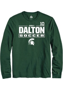 Abbey Dalton Mens Green Michigan State Spartans NIL Stacked Box Long Sleeve Player T Shirt