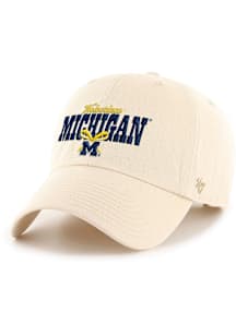 47 Michigan Wolverines Natural Bow Stack Clean Up Womens Adjustable Hat