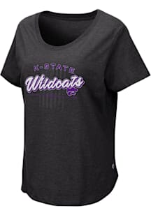 Colosseum K-State Wildcats Womens Black Operation Hat Trick Short Sleeve T-Shirt
