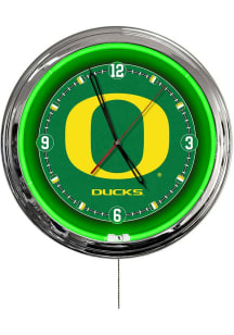 Oregon Ducks Chrome Multi Color LED Wall Clock