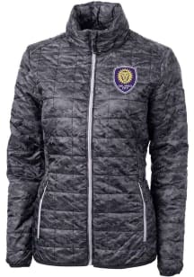 Cutter and Buck Orlando City SC Womens Black Rainier PrimaLoft Printed Filled Jacket