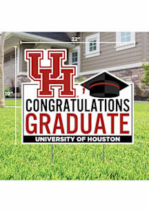 Houston Cougars Congratulations Graduate Yard Sign - White