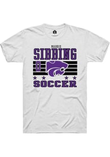 Maddie Sibbing Rally Mens White K-State Wildcats NIL Striped Player T Shirt