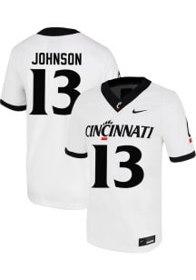 Zion Johnson Nike Mens White Cincinnati Bearcats NIL Game Football Jersey
