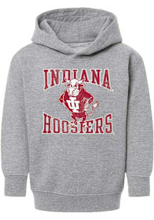 Summit Sportswear Indiana Hoosiers Toddler Grey Vintage Mascot Long Sleeve Hooded Sweatshirt