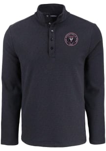 Cutter and Buck Inter Miami CF Mens Black Hunts Point Long Sleeve Qtr Zip Pullover