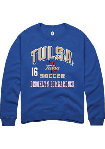 brooklyn bumgardner Rally Mens Blue Tulsa Golden Hurricane NIL Arch Logo Player Crew