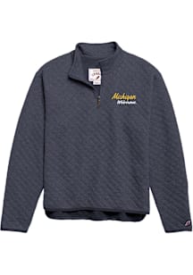 Michigan Wolverines Womens Navy Blue Highland Qtr Zip