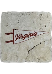Virginia Pennant Flag Coaster - White